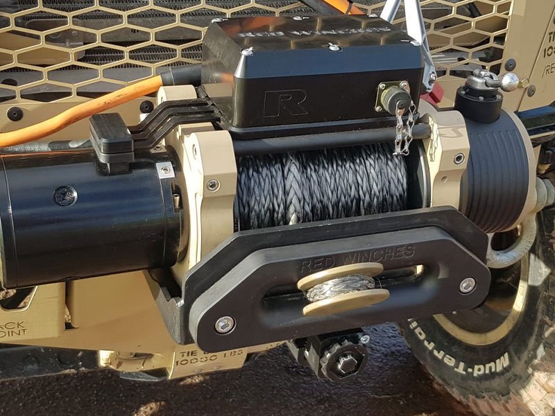 work-with-us-military RED Winches Nomad Military winch integrated onto Supacat HMTV Jackal platform for UK MOD.