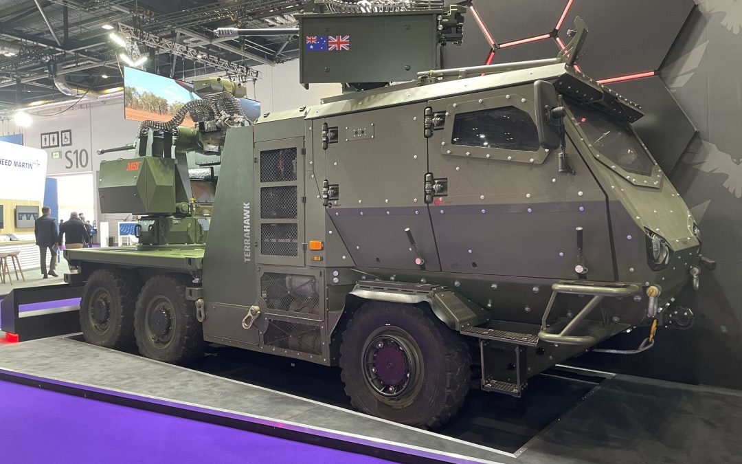 Supacat HMT Jackal 3 high-mobility military vehicle at DSEI London