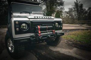 SV-R Defender-14 RED Winches King Cobra fitted on a Defender 90 using a SV-R bumper