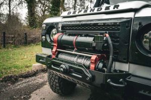 SV-R Defender-18 RED Winches King Cobra fitted on a Defender 90 using a SV-R bumper