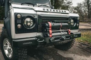 SV-R Defender-19 RED Winches King Cobra fitted on a Defender 90 using a SV-R bumper