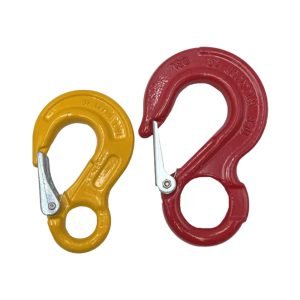 Heavy-duty competition winch hook with safety latch.
